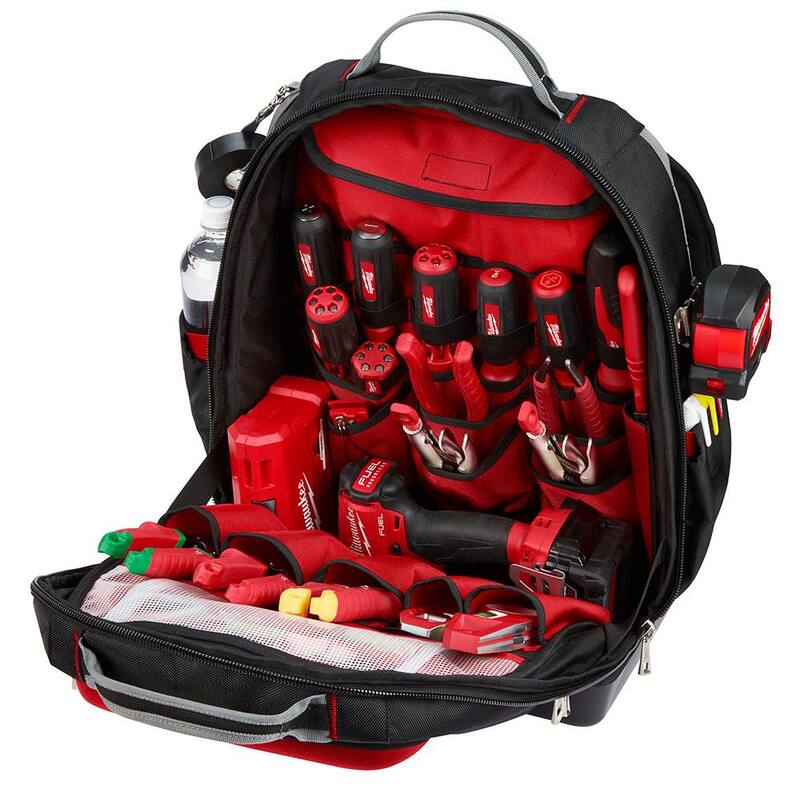 Milwaukee Adjustable Electricians Work Waist Tool Belt with Ultimate Jobsite Backpack - 48-22-8110-48-22-8201