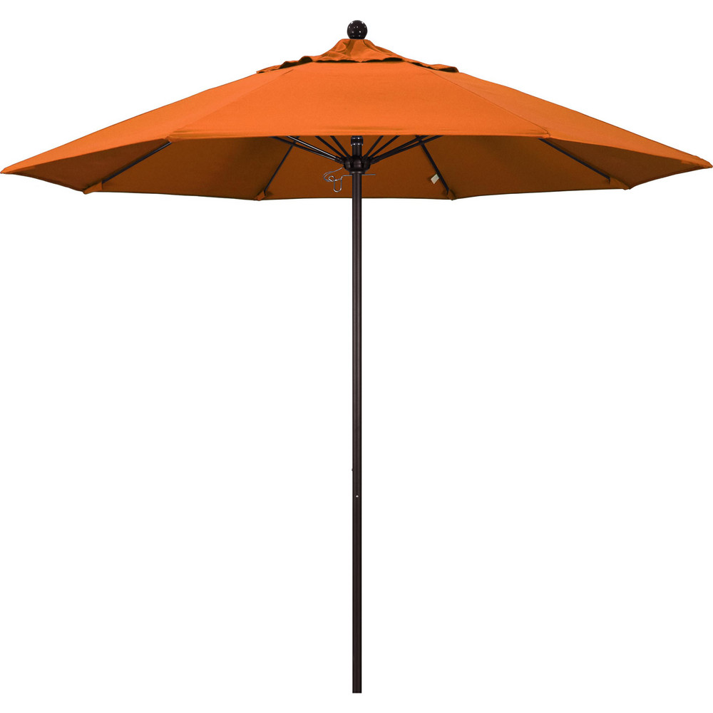 California Umbrella Patio Umbrella: 90" Dia, 8' High, Pacifica, Tuscan, Aluminum Frame - 194061620236