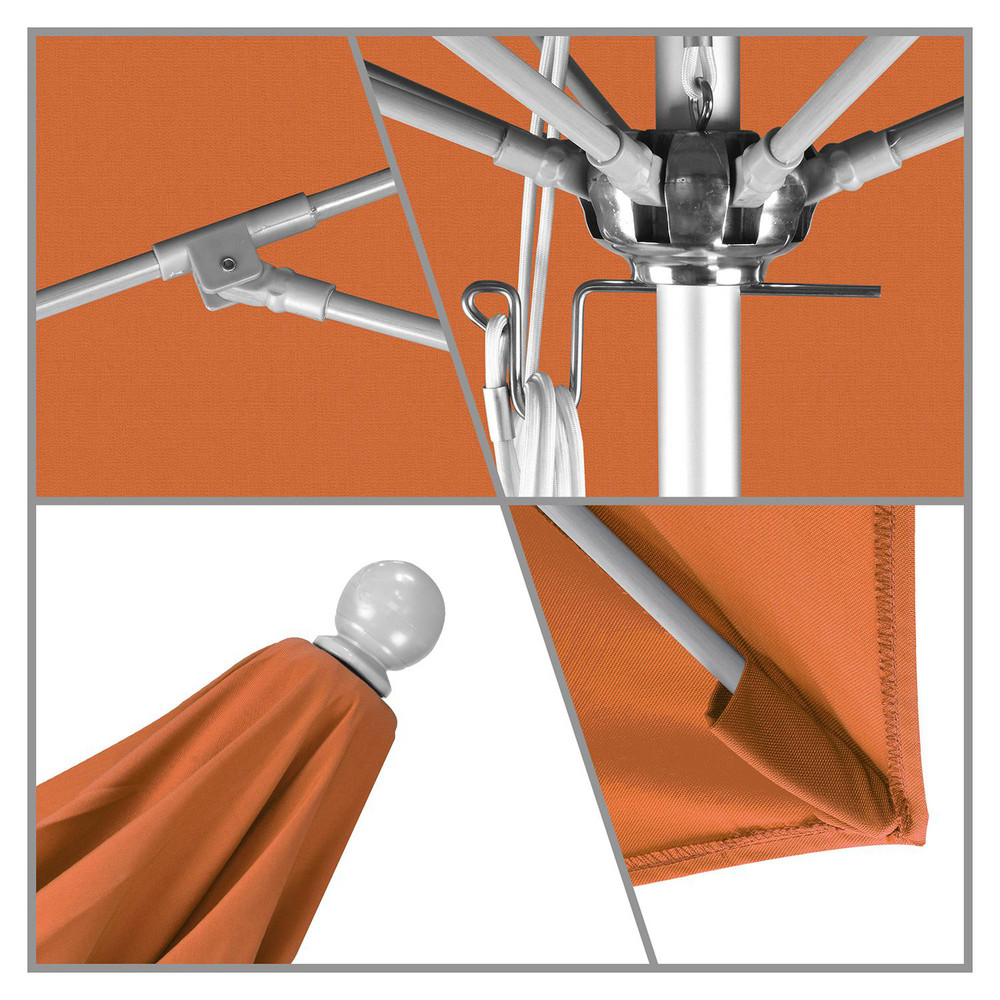 California Umbrella Patio Umbrella: 90" Dia, 8' High, Pacifica, Tuscan, Aluminum Frame - 194061620236