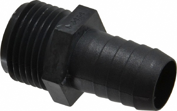 Green Leaf Garden Hose Fitting: Male Hose to Barb, 3/4" MGHT, Polypropylene - EL 3438 GP
