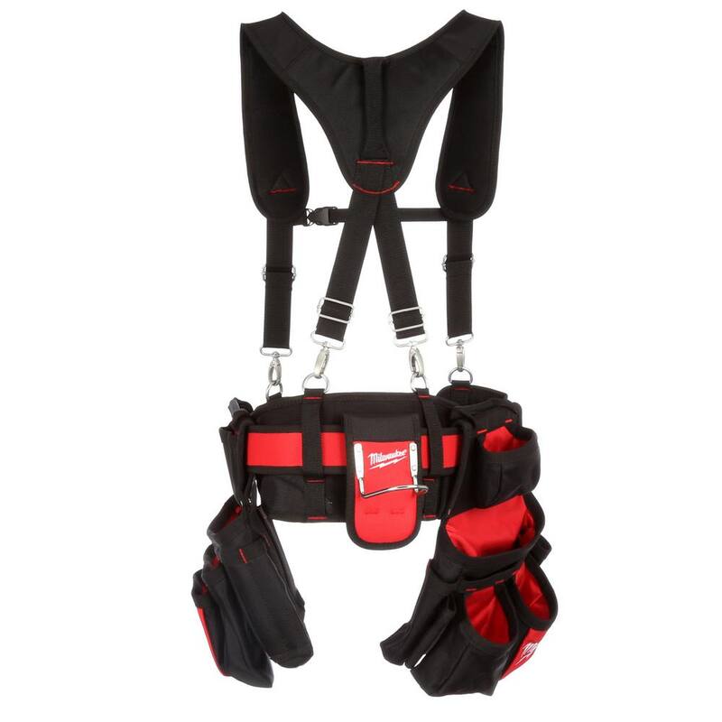 Milwaukee General Contractor Work Waist Tool Belt with Suspension Rig and 3-Piece Pliers Kit - 48-22-8120-48-22-6331