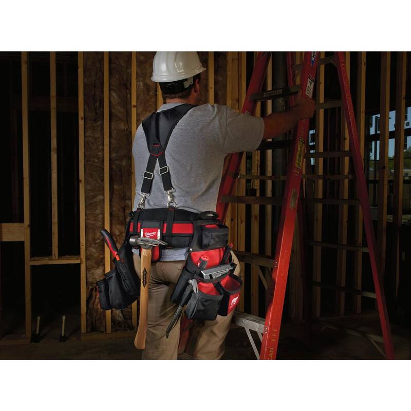 Milwaukee General Contractor Work Waist Tool Belt with Suspension Rig and 3-Piece Pliers Kit - 48-22-8120-48-22-6331