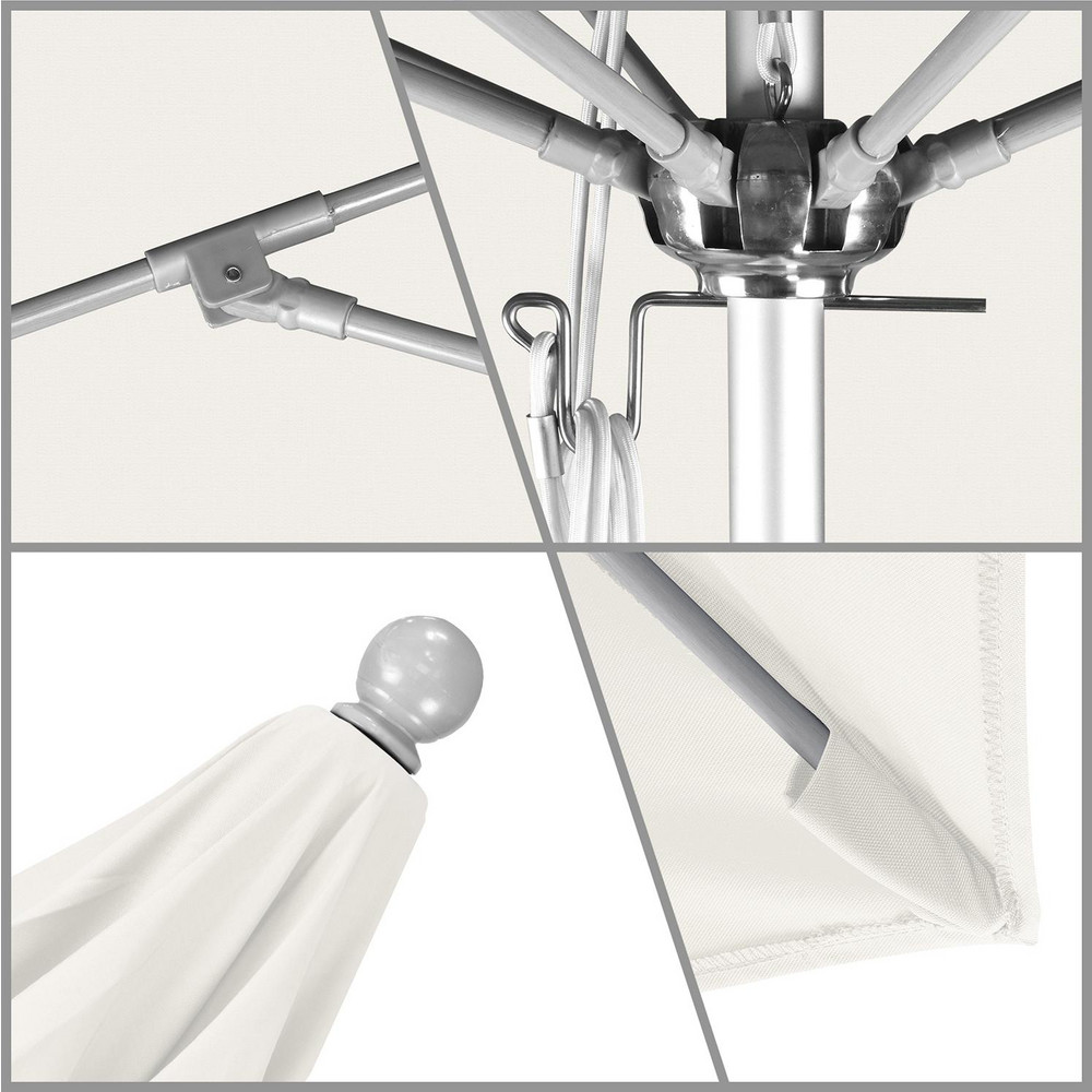 California Umbrella Patio Umbrella: 108" Dia, 8.583' High, Pacifica, Canvas, Aluminum Frame - 194061626771