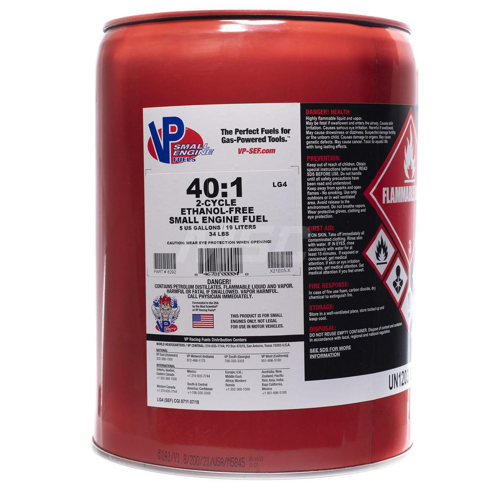 VP Racing Fuels Outdoor Power Equipment Fuel: Premixed 40:1, 2 Cycle, No, 94 - 6292