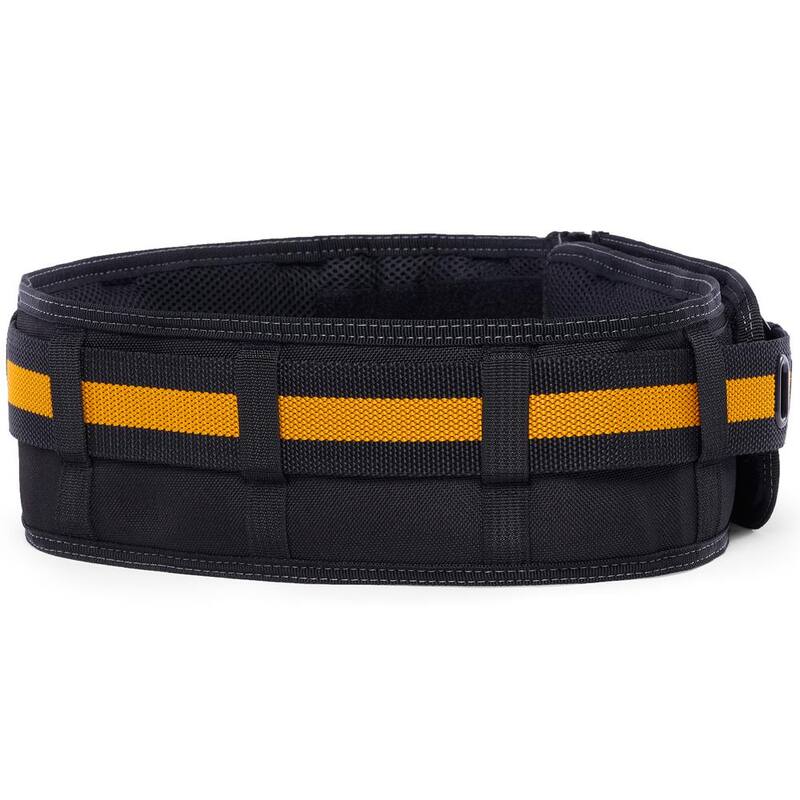 TOUGHBUILT Padded Belt with Steel Buckle and Back Support, Black with ClipTech capability and, heavy-duty construction - TB-CT-40P