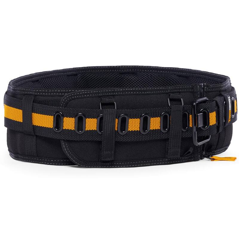 TOUGHBUILT Padded Belt with Steel Buckle and Back Support, Black with ClipTech capability and, heavy-duty construction - TB-CT-40P