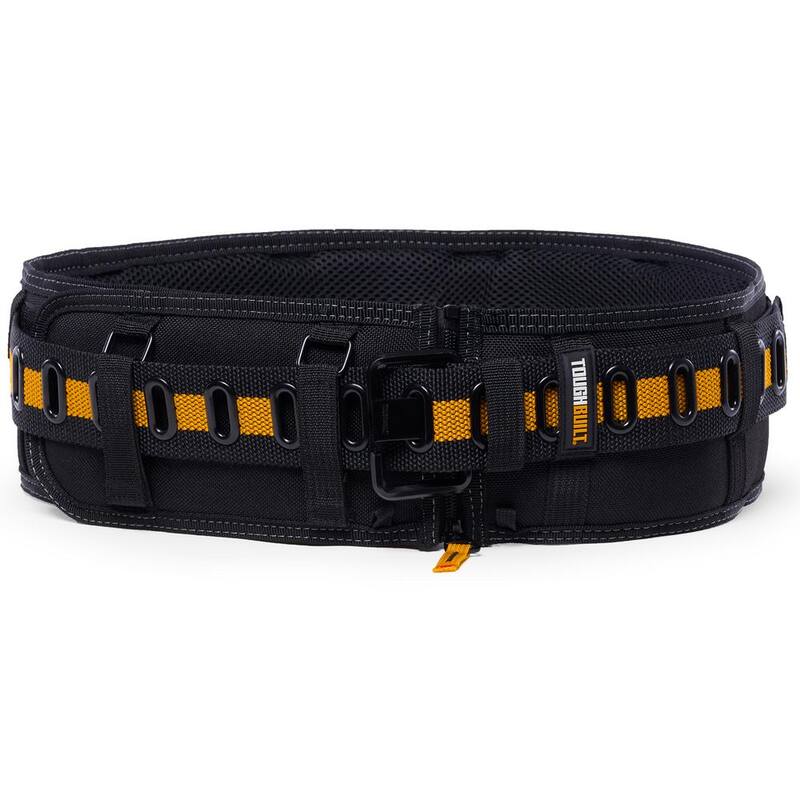 TOUGHBUILT Padded Belt with Steel Buckle and Back Support, Black with ClipTech capability and, heavy-duty construction - TB-CT-40P