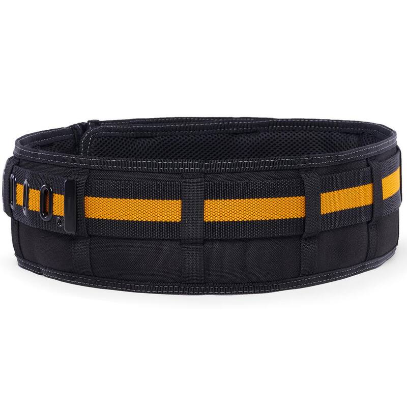 TOUGHBUILT Padded Belt with Steel Buckle and Back Support, Black with ClipTech capability and, heavy-duty construction - TB-CT-40P