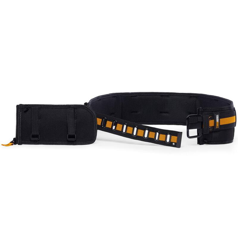 TOUGHBUILT Padded Belt with Steel Buckle and Back Support, Black with ClipTech capability and, heavy-duty construction - TB-CT-40P