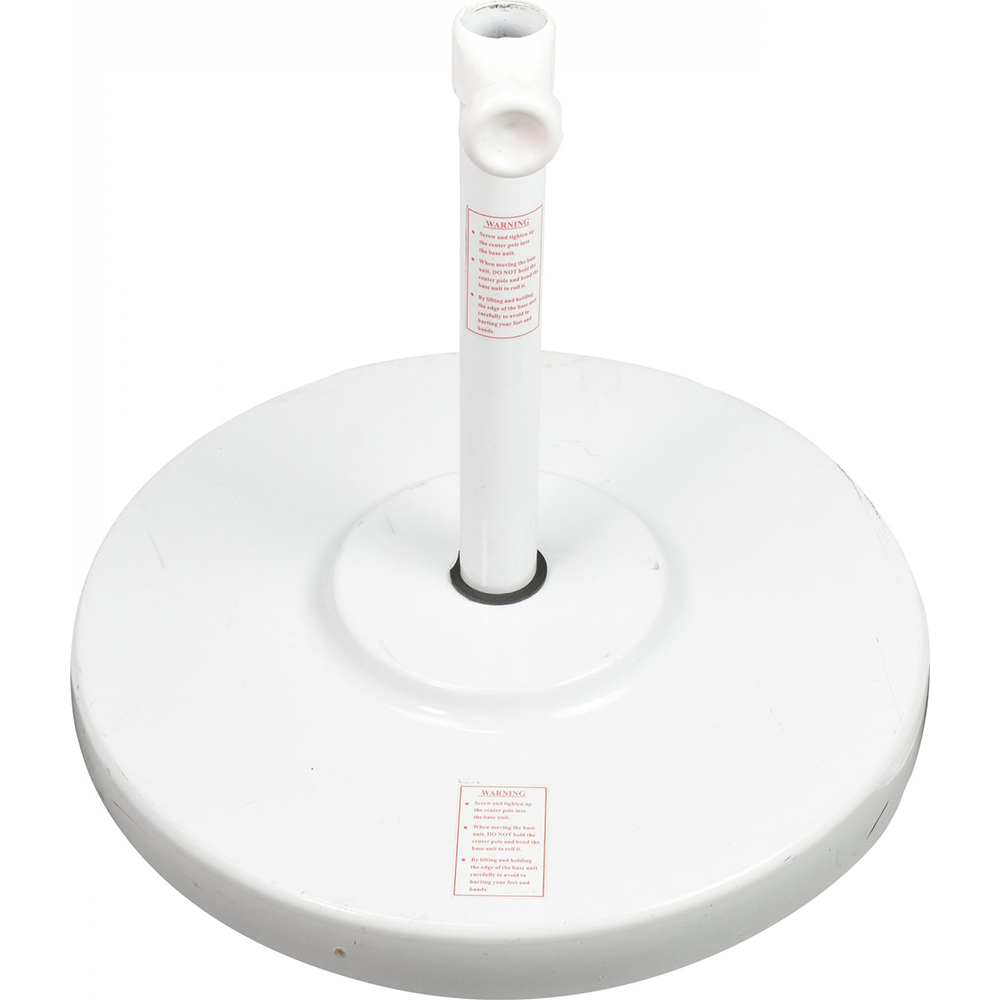 California Umbrella Patio Furniture Parts & Accessories: Umbrella Base, White, Steel Casing/Concrete Filled - 194061628140