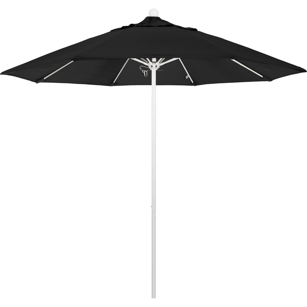 California Umbrella Patio Umbrella: 108" Dia, 8.583' High, Pacifica, Black, Aluminum Frame - 194061627044