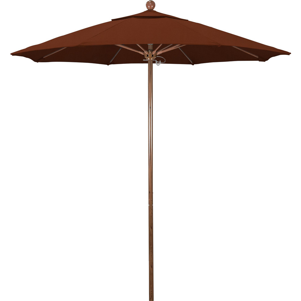 California Umbrella Patio Umbrella: 90" Dia, 8' High, Pacifica, Terracotta, Aluminum Frame - 194061620892