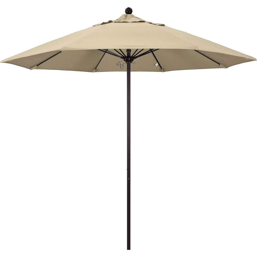 California Umbrella Patio Umbrella: 108" Dia, 8.583' High, Pacifica, Beige, Aluminum Frame - 194061626894
