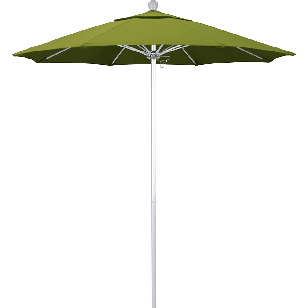 California Umbrella Patio Umbrella: 90" Dia, 7.5' High, Solution Dyed Polyester, Kiwi, Aluminum & Fiberglass Frame - 194061357972