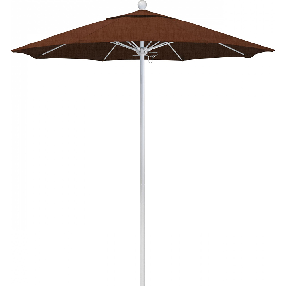 California Umbrella Patio Umbrella: 90" Dia, 7.5' High, Solution Dyed Polyester, Kiwi, Aluminum & Fiberglass Frame - 194061357972