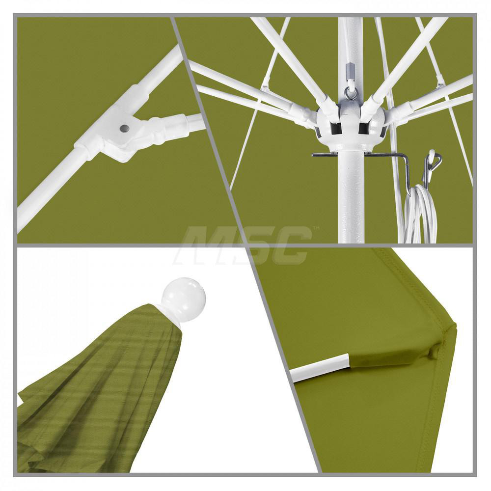 California Umbrella Patio Umbrella: 90" Dia, 7.5' High, Solution Dyed Polyester, Kiwi, Aluminum & Fiberglass Frame - 194061357972