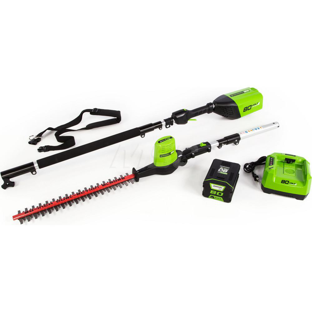 Greenworks Hedge Trimmer: Battery Power, Double-Sided Blade, 1.2" Cutting Width, 1.2" Cutting Depth, 80V, 20" Blade Length - 2305102