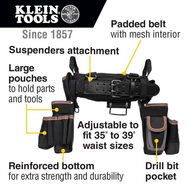 Klein Tools Tradesman Pro Electrician's Tool Belt, Large - 55428