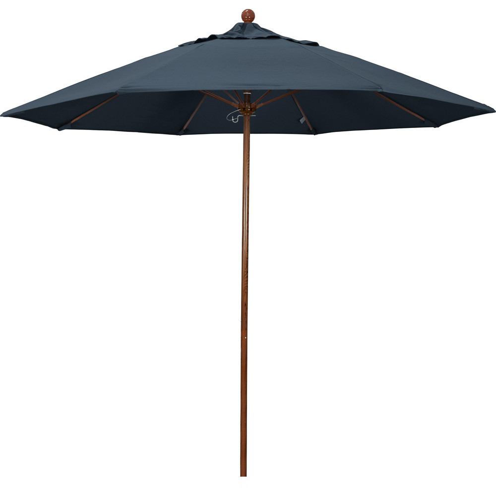 California Umbrella Patio Umbrella: 90" Dia, 8' High, Pacifica, Sapphire Blue, Aluminum Frame - 194061620328