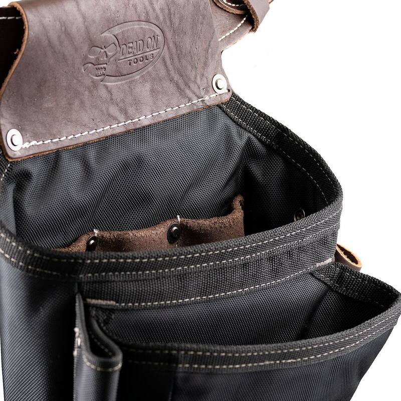 DEAD ON TOOLS Leather Hybrid Weather-Resistant Tool Belt with Suspenders in Black - DO-HSR