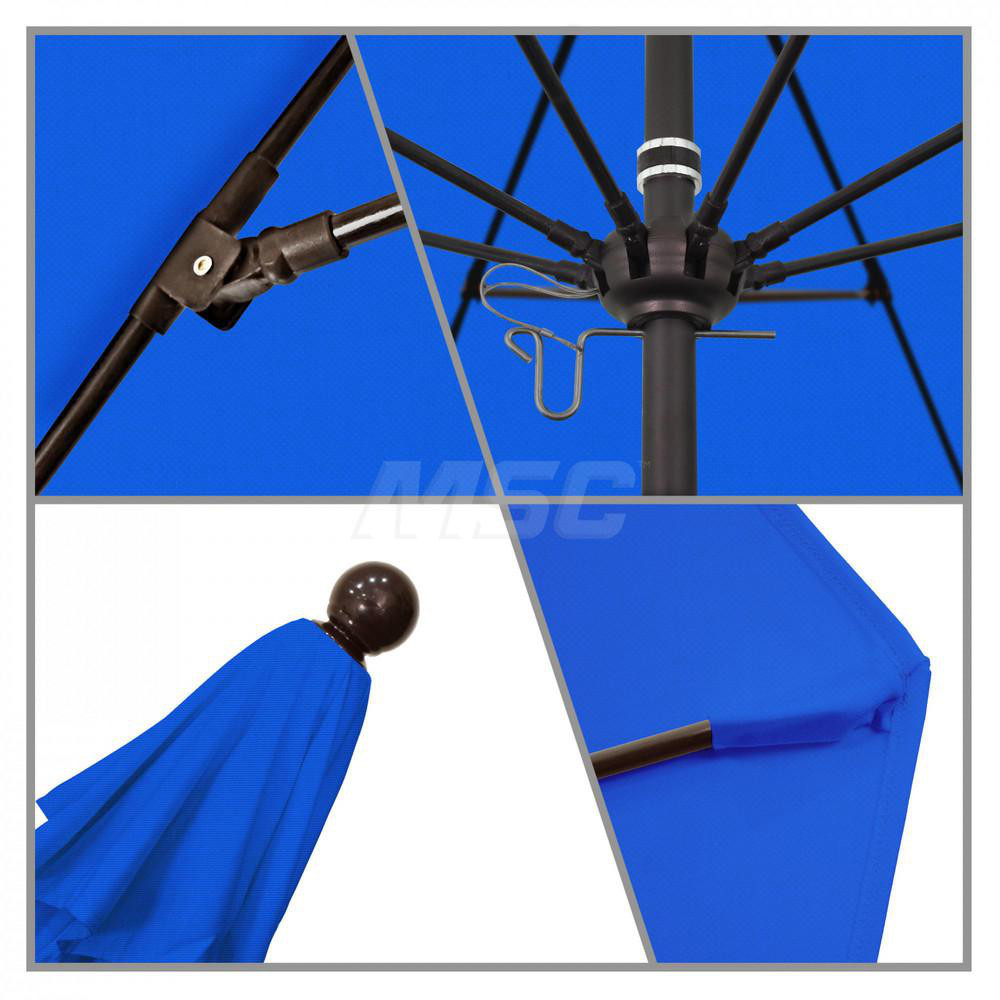 California Umbrella Patio Umbrella: 132" Dia, 11' High, Solution Dyed Polyester, Royal Blue, Aluminum & Fiberglass Frame - 194061357323