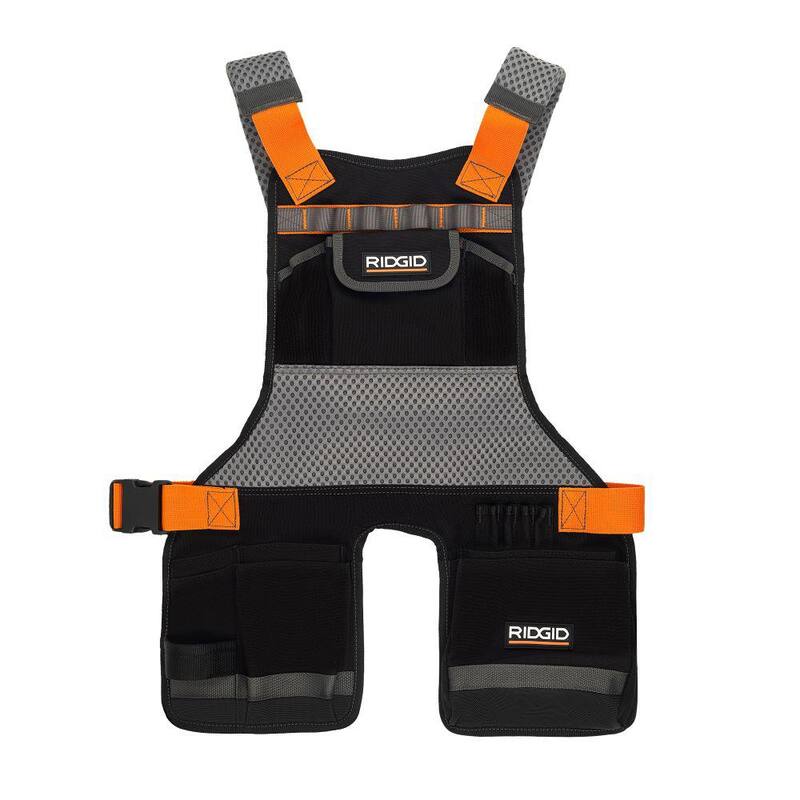 RIDGID 20 in. 13 Pocket Professional Grade Bib Work Apron - RD84300-TH