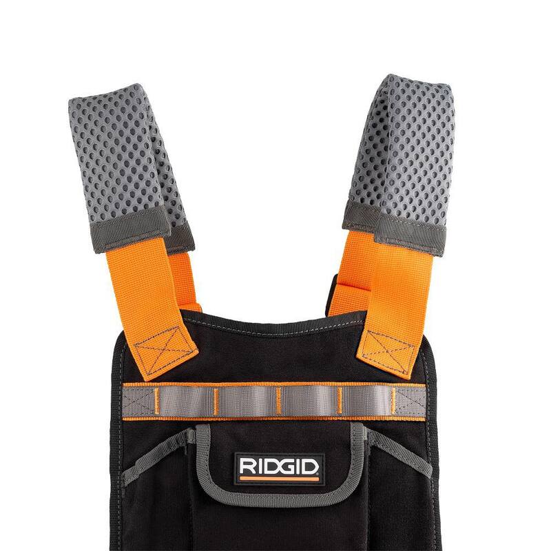 RIDGID 20 in. 13 Pocket Professional Grade Bib Work Apron - RD84300-TH