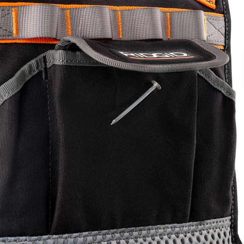 RIDGID 20 in. 13 Pocket Professional Grade Bib Work Apron - RD84300-TH