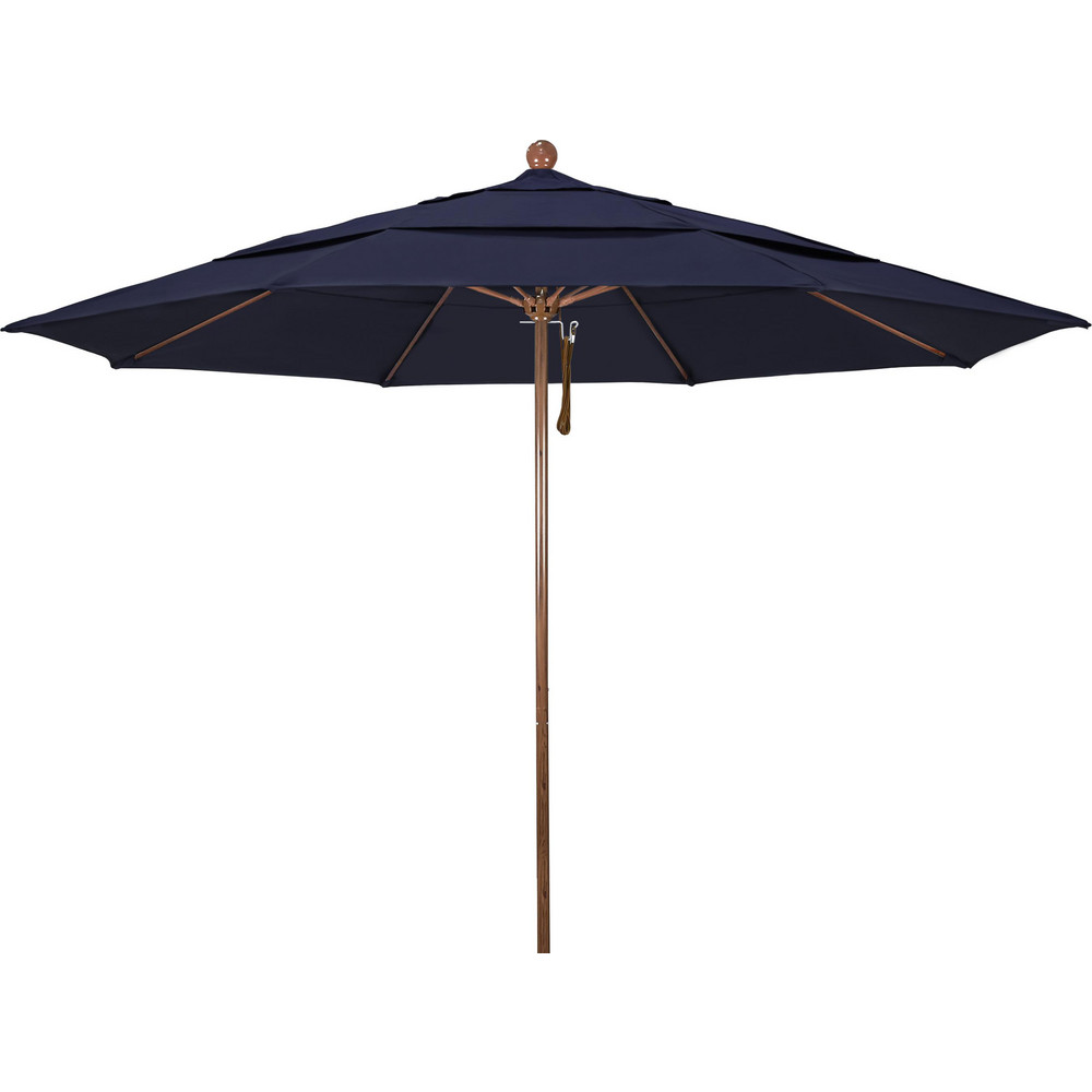 California Umbrella Patio Umbrella: 132" Dia, 8.917' High, Pacifica, Navy Blue, Aluminum Frame - 194061619124