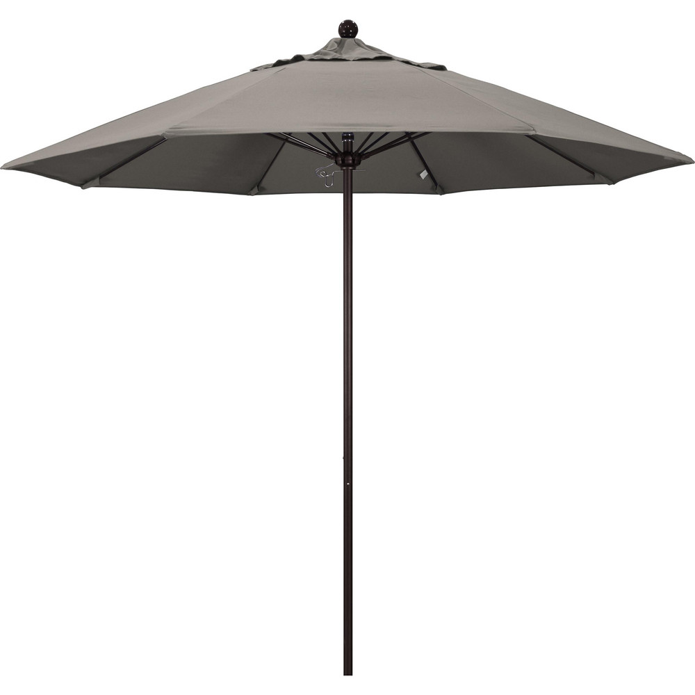 California Umbrella Patio Umbrella: 90" Dia, 8' High, Pacifica, Taupe, Aluminum Frame - 194061620557
