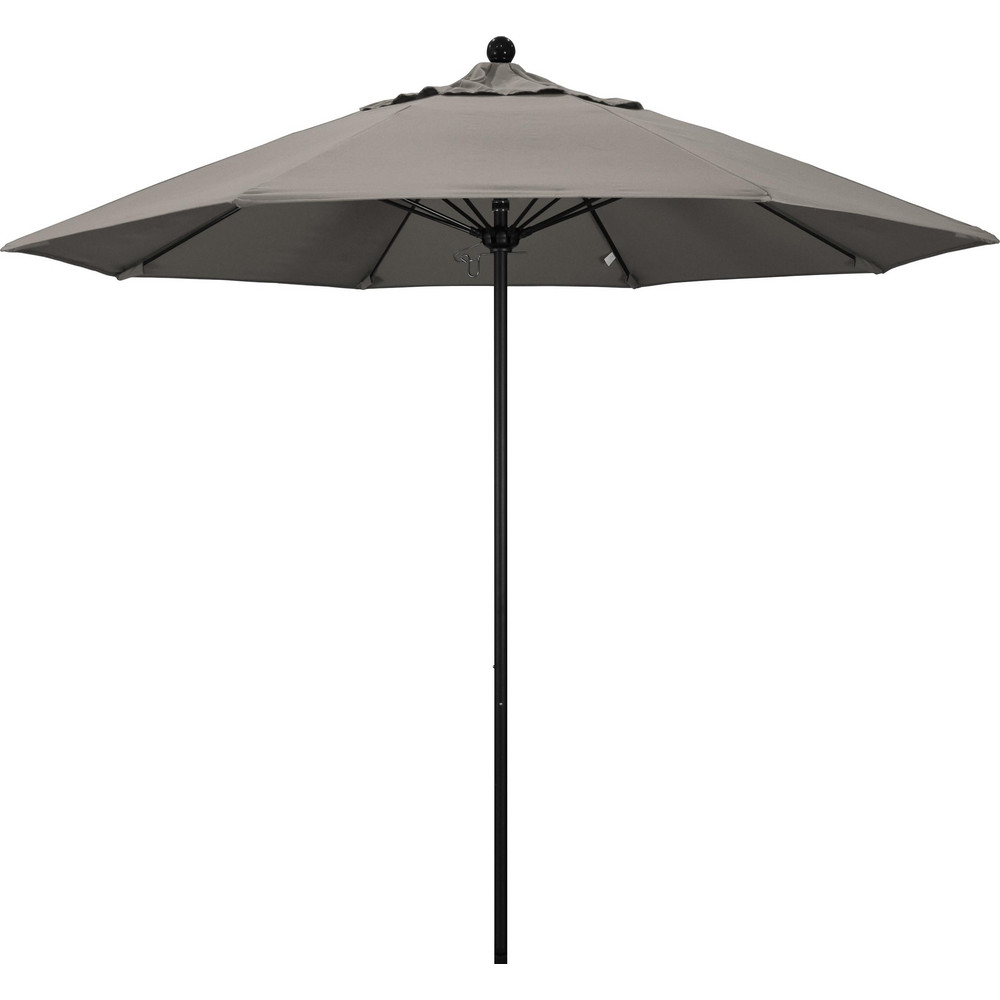 California Umbrella Patio Umbrella: 90" Dia, 8' High, Pacifica, Taupe, Aluminum Frame - 194061620557