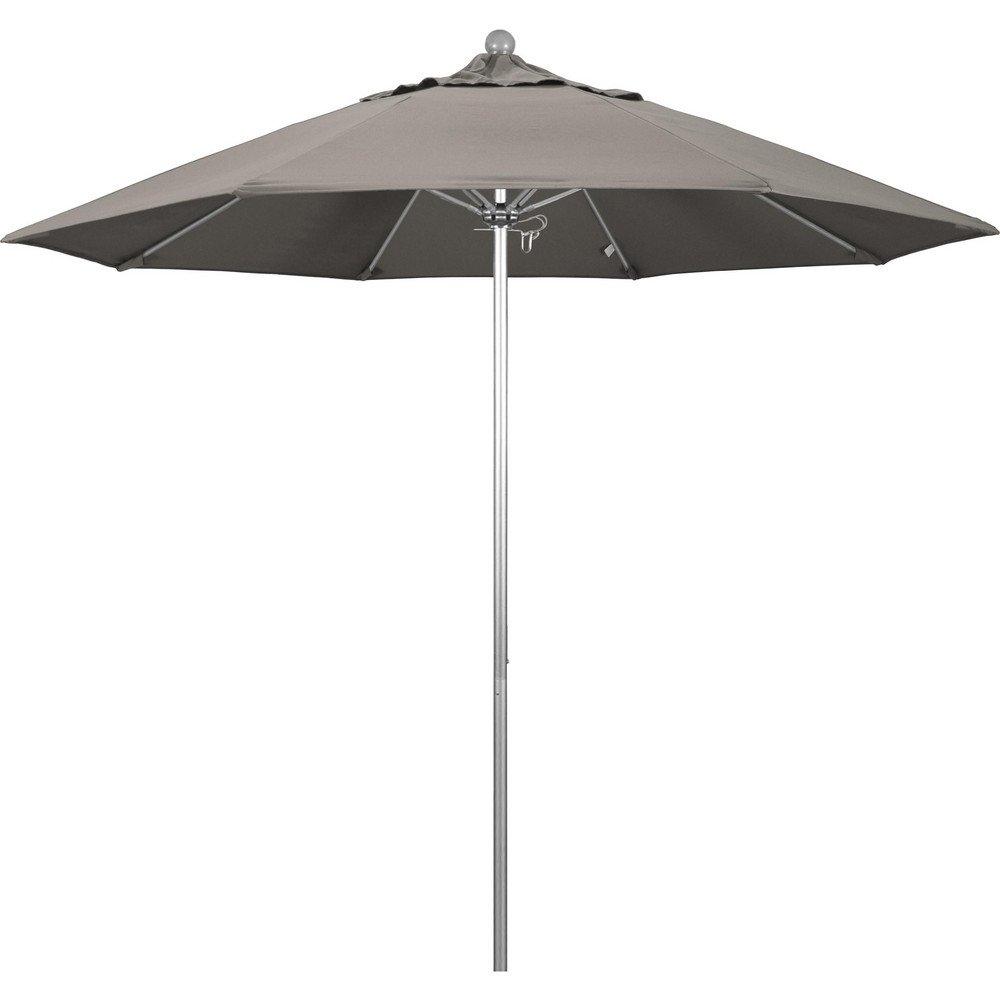 California Umbrella Patio Umbrella: 90" Dia, 8' High, Pacifica, Taupe, Aluminum Frame - 194061620557