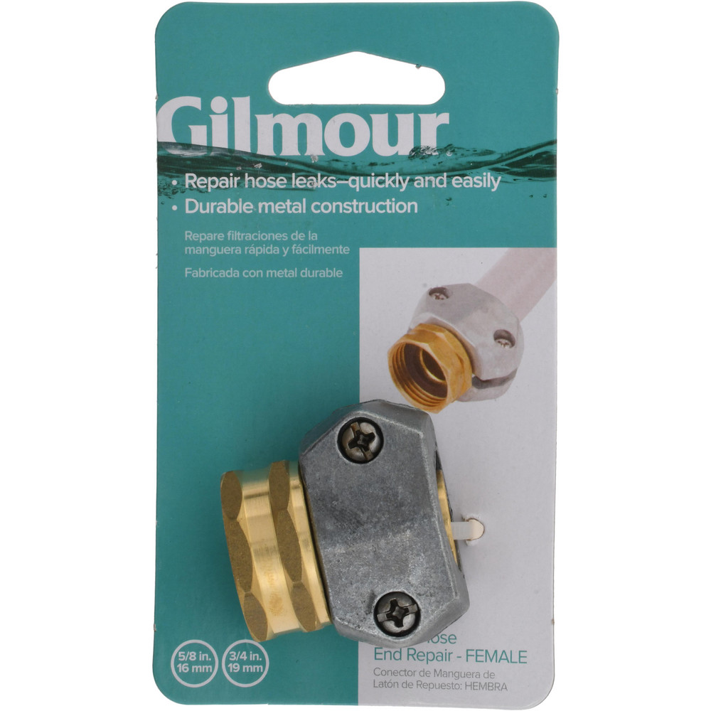 Nelson Garden Hose Fitting: Female, 5/8", Brass & Metal - 855214-1001