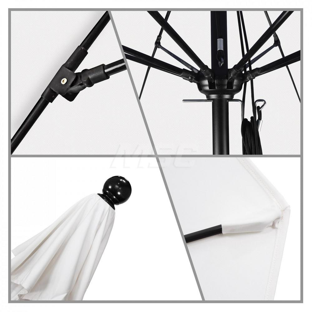 California Umbrella Patio Umbrella: 132" Dia, 11' High, Solution Dyed Polyester, White, Aluminum & Fiberglass Frame - 194061357552
