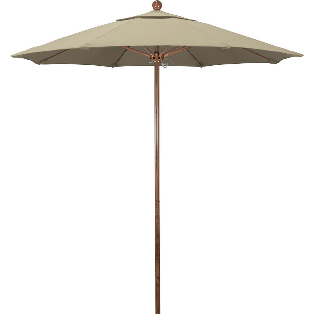 California Umbrella Patio Umbrella: 90" Dia, 8' High, Pacifica, Beige, Aluminum Frame - 194061626498