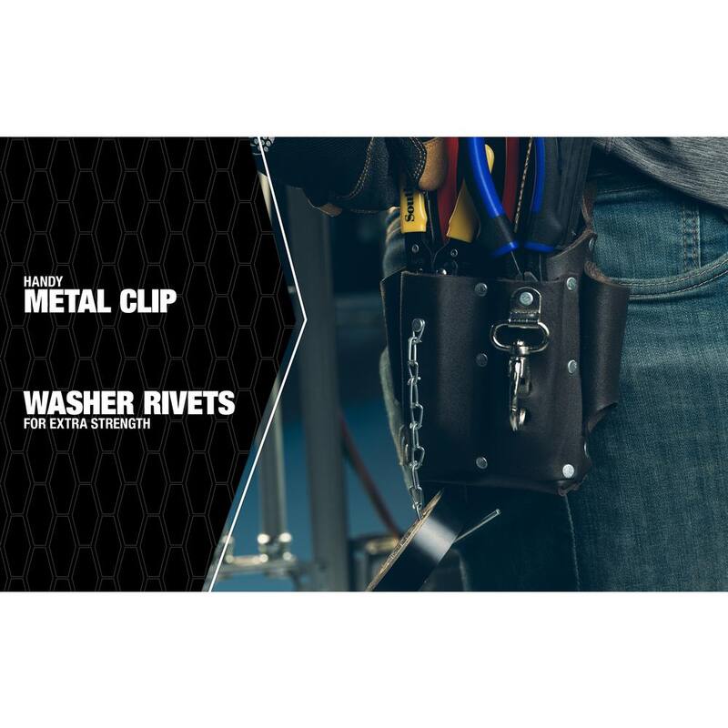 Southwire 5 Pocket Leather Tool Pouch with Electrical Tape Chain - 58283140
