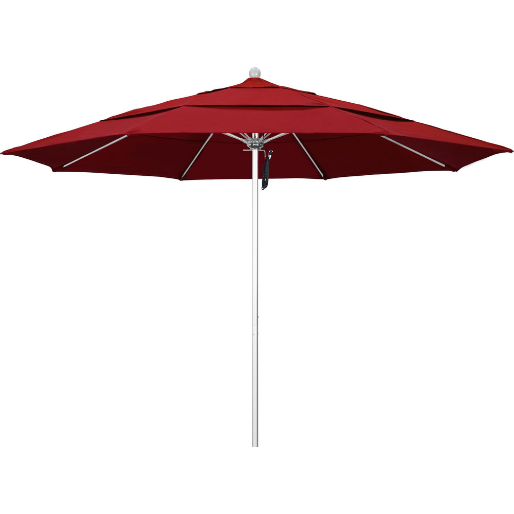 California Umbrella Patio Umbrella: 132" Dia, 8.917' High, Pacifica, Red, Aluminum Frame - 194061619988
