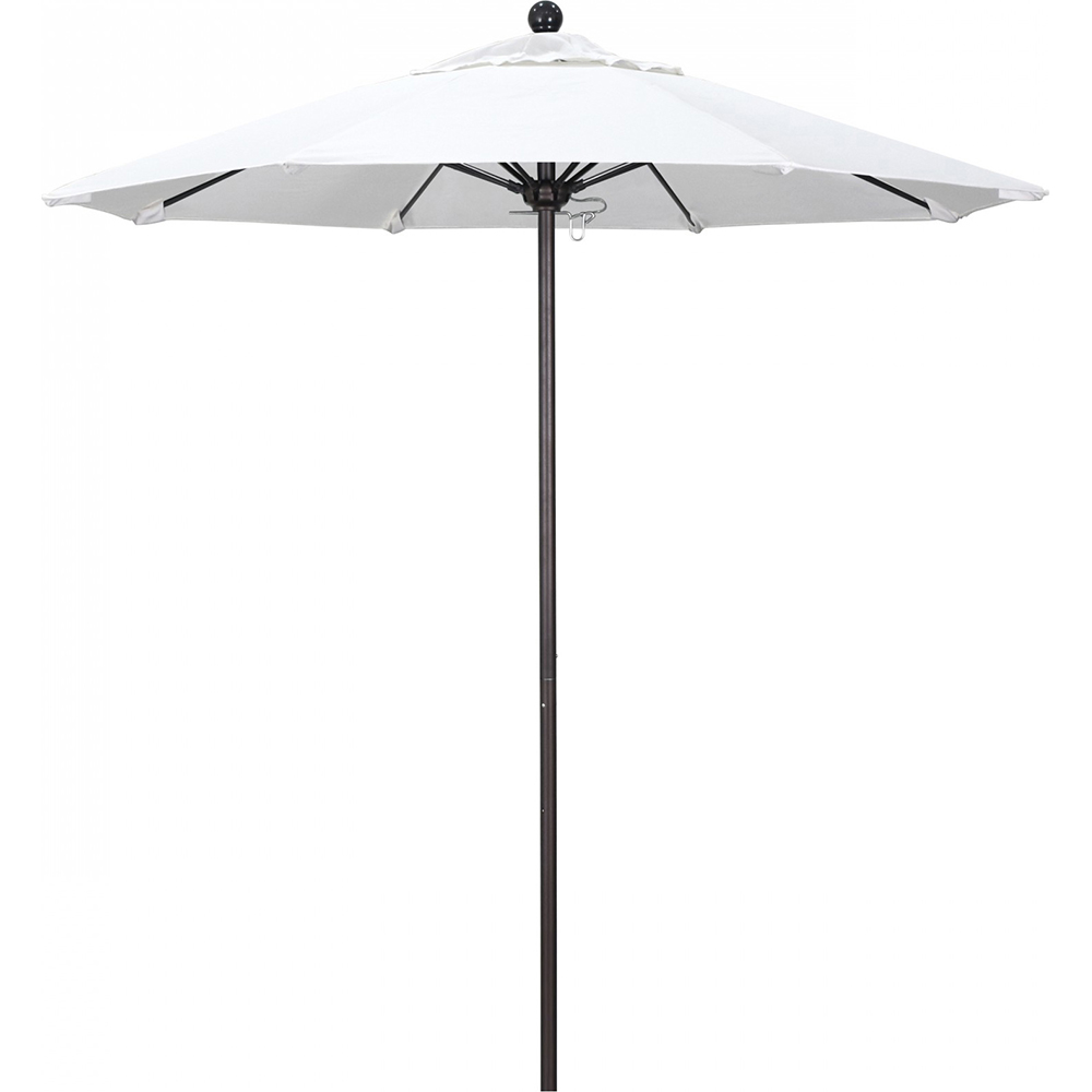California Umbrella Patio Umbrella: 90" Dia, 7.5' High, Solution Dyed Polyester, Sunset, Aluminum & Fiberglass Frame - 194061357842