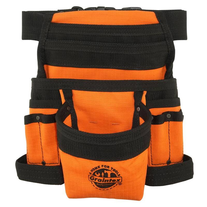 Graintex Orange Canvas 10-Pocket Tool Pouch with Belt - CS2435