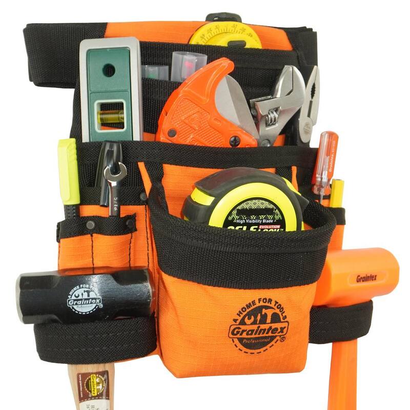 Graintex Orange Canvas 10-Pocket Tool Pouch with Belt - CS2435