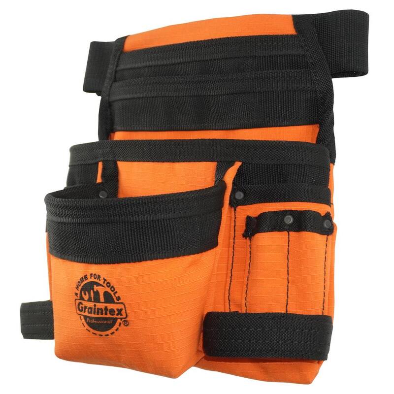 Graintex Orange Canvas 10-Pocket Tool Pouch with Belt - CS2435
