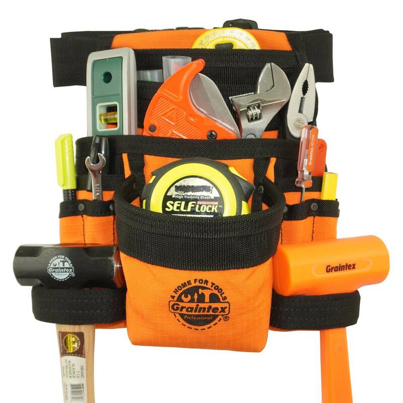 Graintex Orange Canvas 10-Pocket Tool Pouch with Belt - CS2435