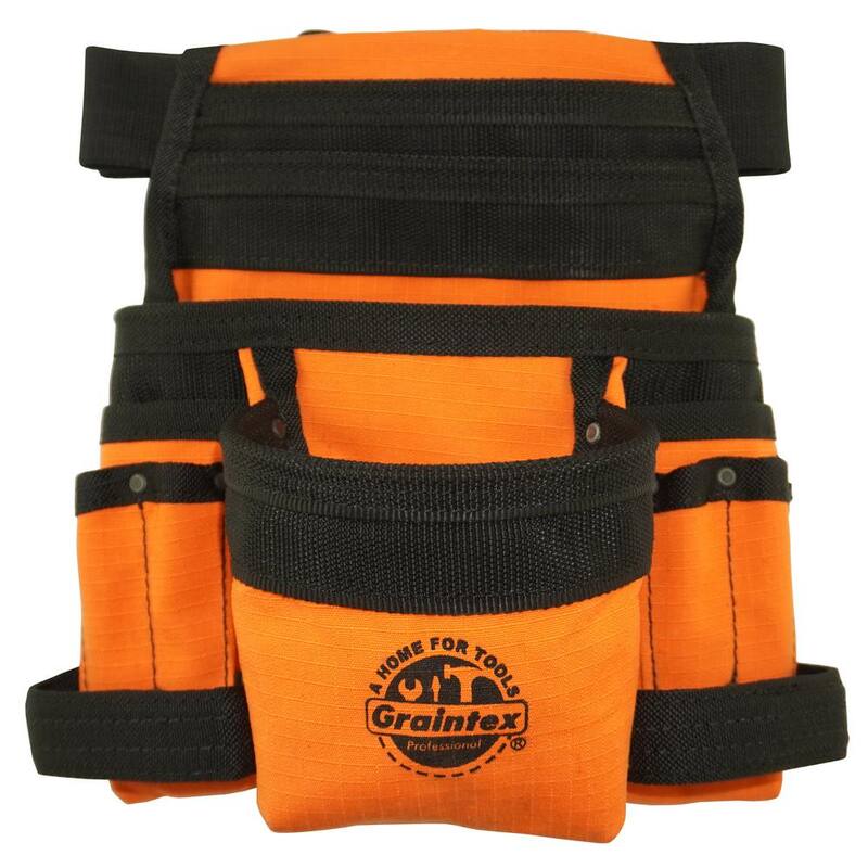 Graintex Orange Canvas 10-Pocket Tool Pouch with Belt - CS2435