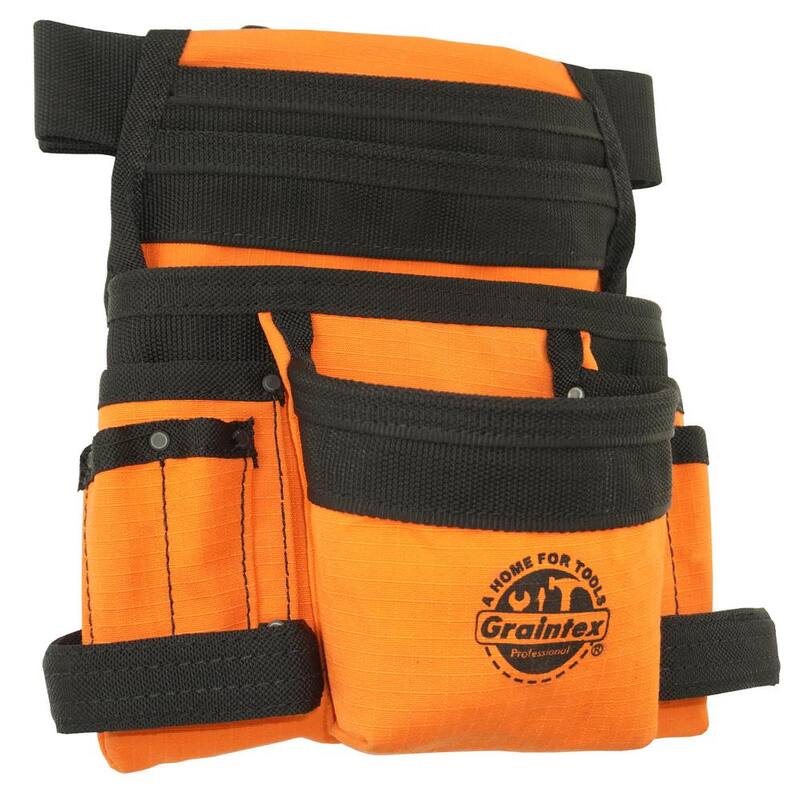 Graintex Orange Canvas 10-Pocket Tool Pouch with Belt - CS2435