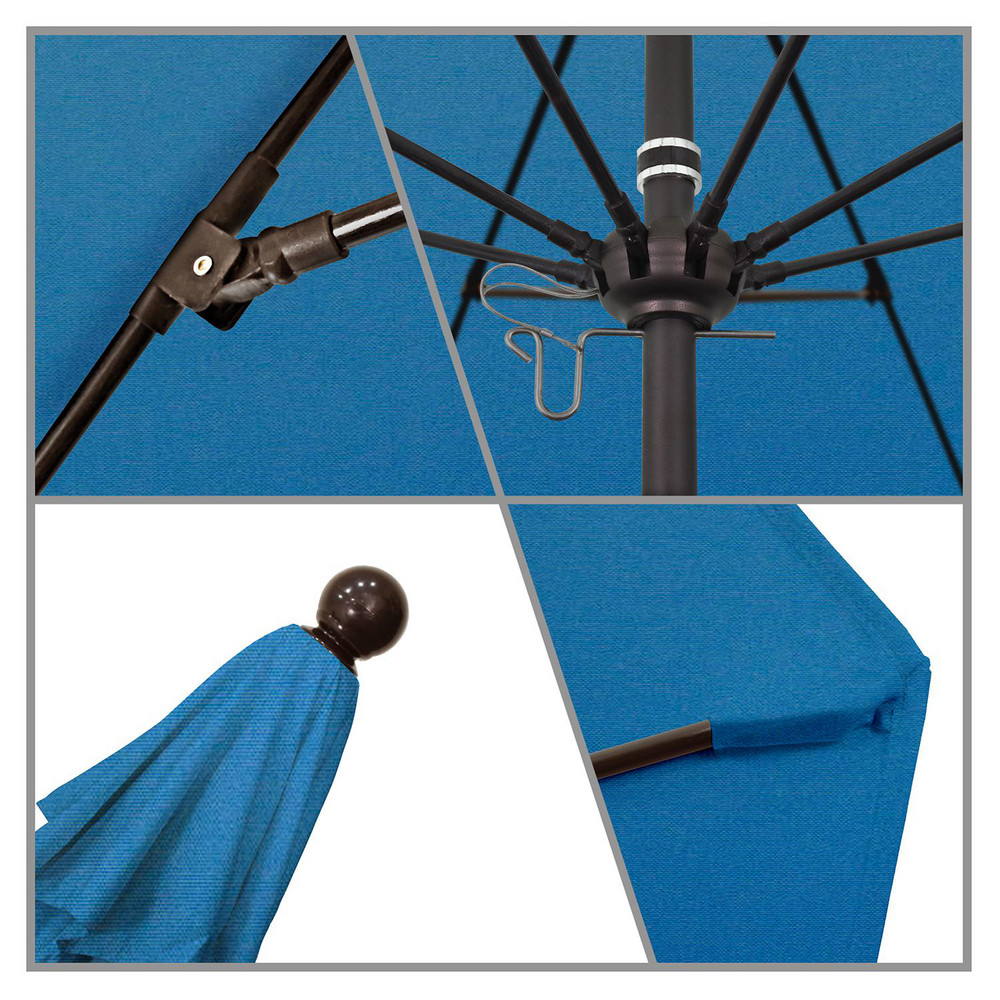 California Umbrella Patio Umbrella: 90" Dia, 8' High, Pacifica, Capri, Aluminum Frame - 194061620465