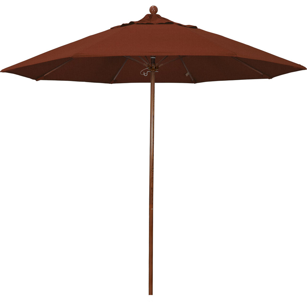 California Umbrella Patio Umbrella: 108" Dia, 8.583' High, Olefin, Straw, Aluminum Frame - 194061627358
