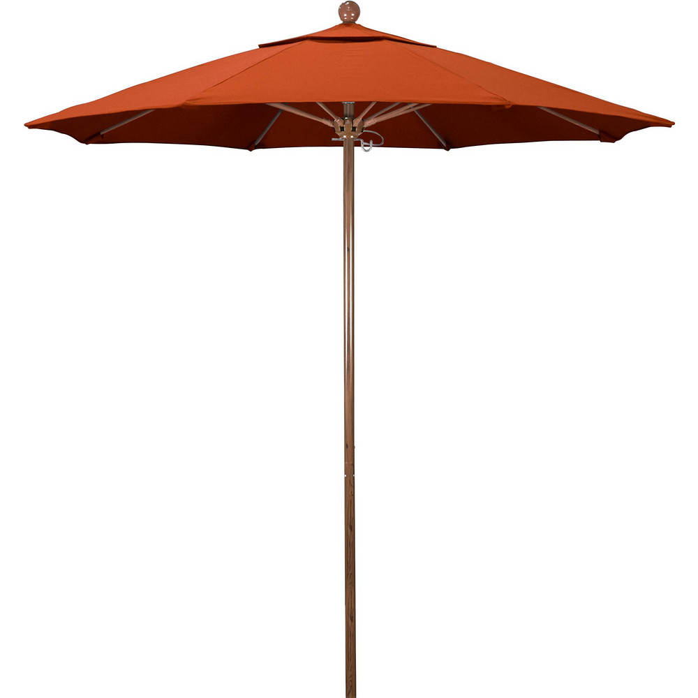 California Umbrella Patio Umbrella: 90" Dia, 8' High, Olefin, Sunset, Aluminum Frame - 194061620854