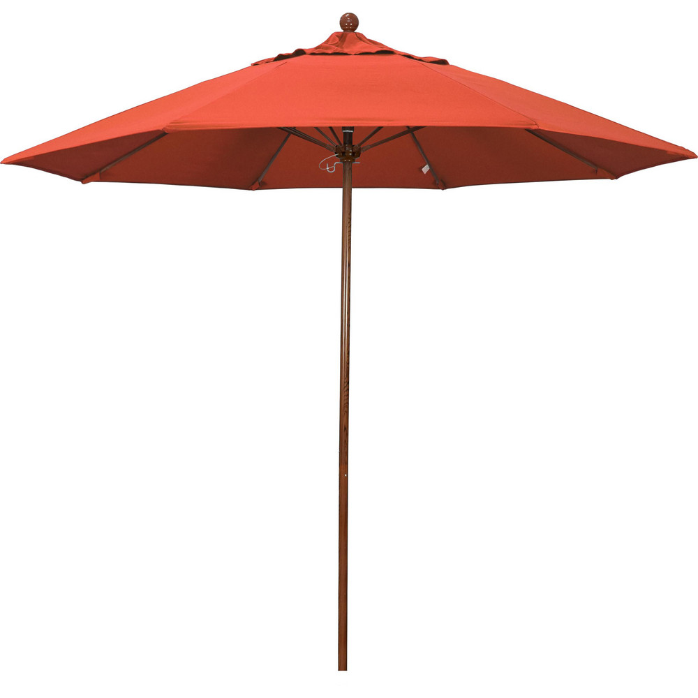 California Umbrella Patio Umbrella: 90" Dia, 8' High, Olefin, Sunset, Aluminum Frame - 194061620854