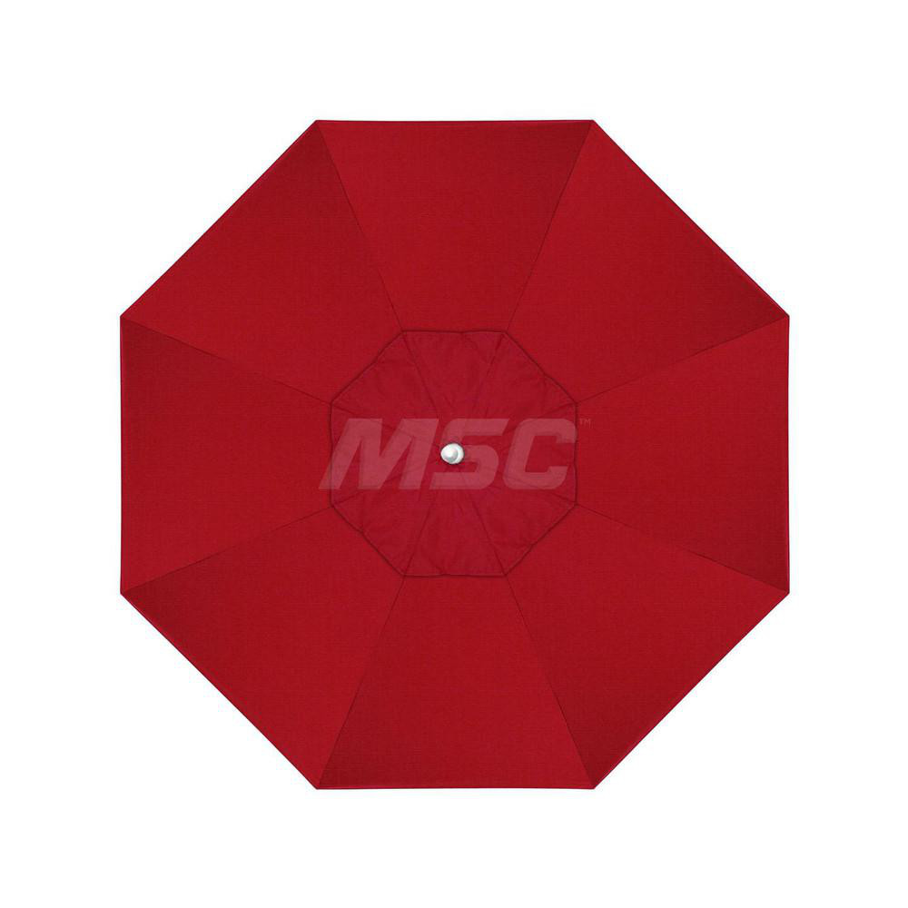 California Umbrella Patio Umbrella: 108" Dia, 9' High, Solution Dyed Acrylic, Red, Aluminum & Fiberglass Frame - 194061358696