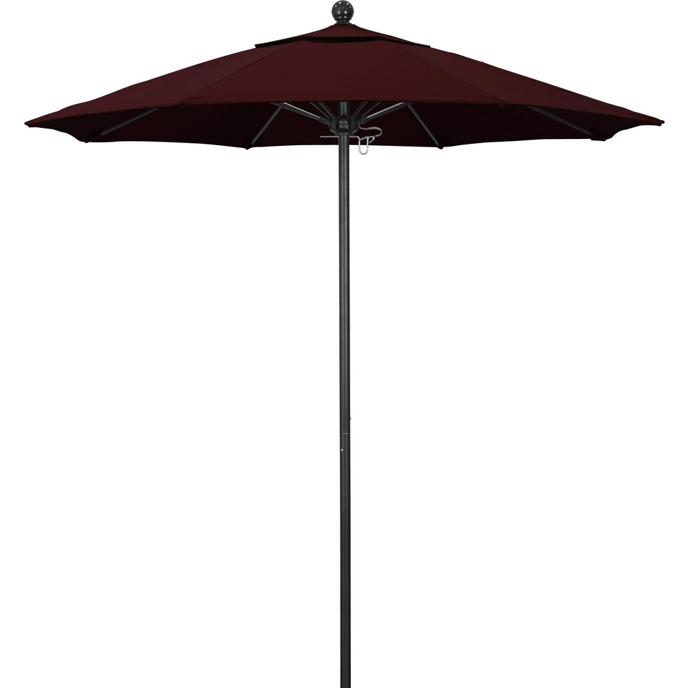 California Umbrella Patio Umbrella: 90" Dia, 8' High, Pacifica, Burgundy, Aluminum Frame - 194061620281
